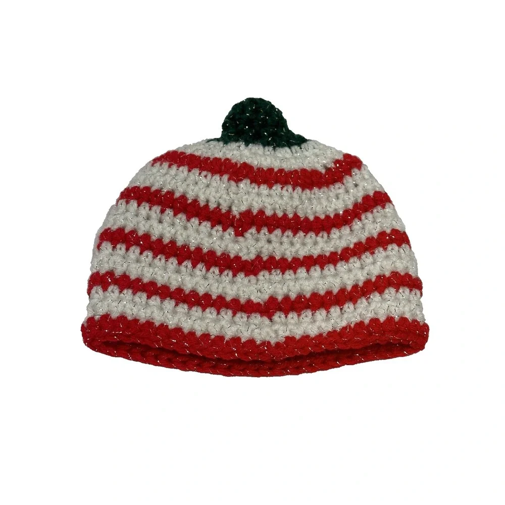 NEW handmade crocheted newborn baby hat yarn‎ christmas